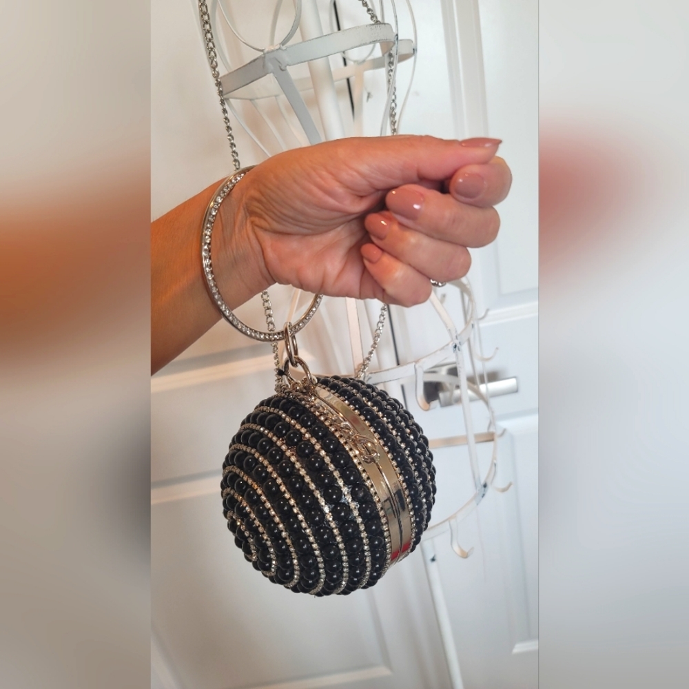 Evening Bag Round Ball Wedding  Purse (with rhinestone)
